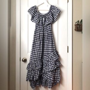 Pink City Prints Woven Gingham Dress in Small